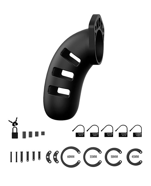 Shots Man Cage Chastity 4.5" Cock Cage Model 21 - Black by Man Cage