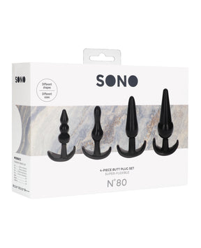 Shots Sono No. 8 Butt Plug - Black Set of 4 by Sono
