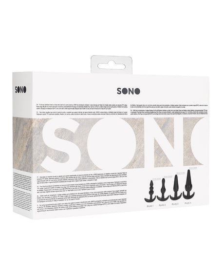 Shots Sono No. 8 Butt Plug - Black Set of 4 by Sono