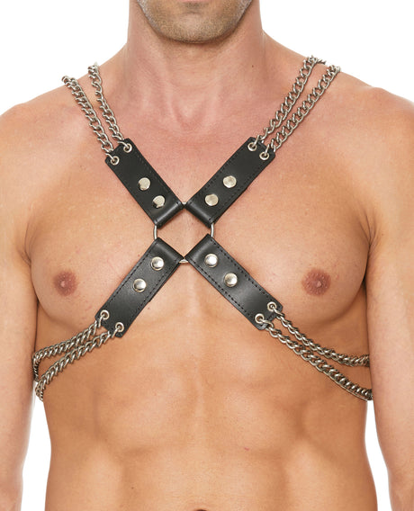 Ouch Uomo Chain & Chain Harness — Adjustable Black