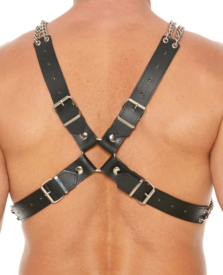 Ouch Uomo Chain & Chain Harness — Adjustable Black