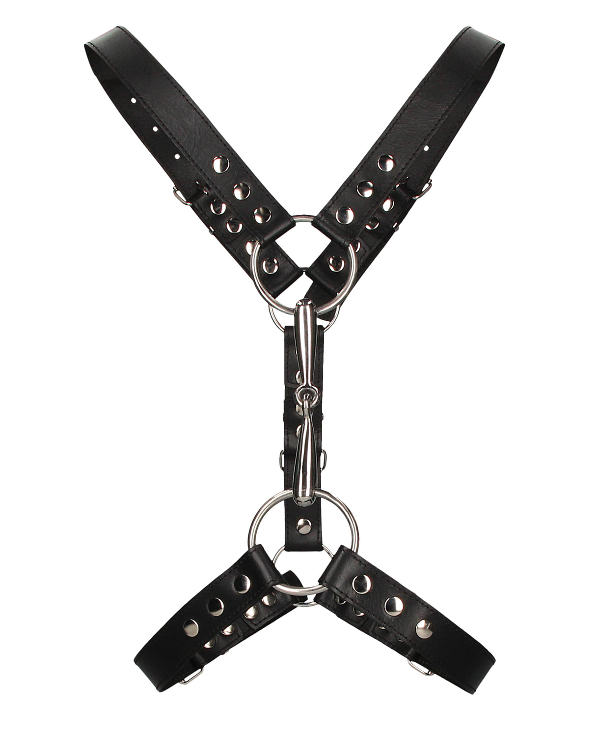 Shots Uomo Men's Harness w/Metal Bit - Black by Ouch Uomo