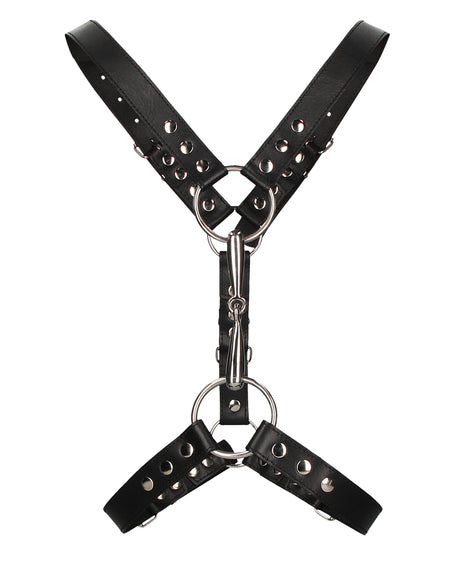 Shots Uomo Men's Harness w/Metal Bit - Black by Ouch Uomo
