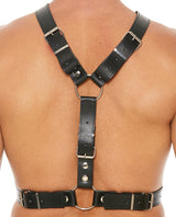 Ouch Uomo Men's Harness with Metal Bit — Black
