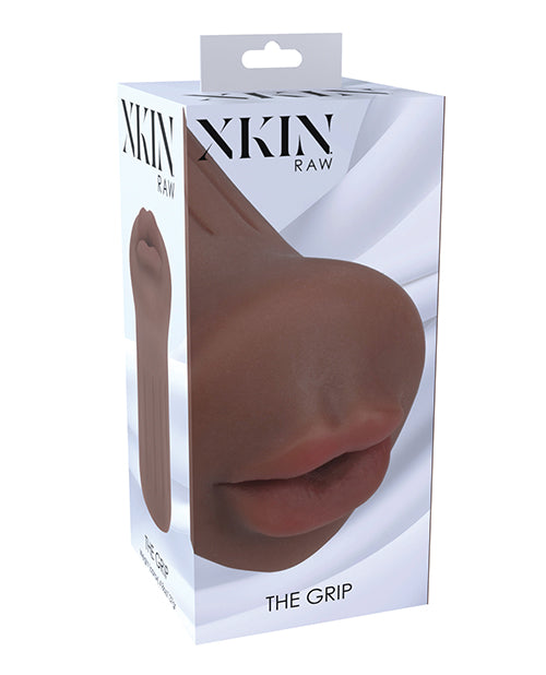 Shots Xkin RAW The Grip Small Masturbator - Brown by Xkin