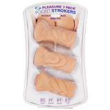 Trio Stroker Pussy Ass Mouth Masturbator Kit - Flesh