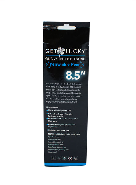 "Glow-in-the-Dark Periwinkle Peen Dildo 8.5 TMN-GL-4073"