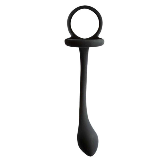 Nasstoys My Cock Ring with Weighted Butt Plug — Black, Silicone - NW2876