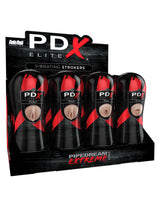 Pipedream PDX Elite Vibrating Strokers — Display of 12 (4 Vaginal, 4 Anal, 4 Oral) - PDRD520-99