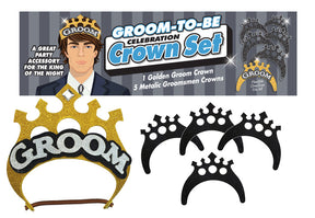 Little Genie Groom-to-Be Celebration Crown Set — 5-Piece Gold & Metallic - LG-NVC050