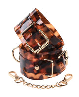 Sincerely Amber Hand Cuffs — Tortoiseshell-Style Bondage Cuffs