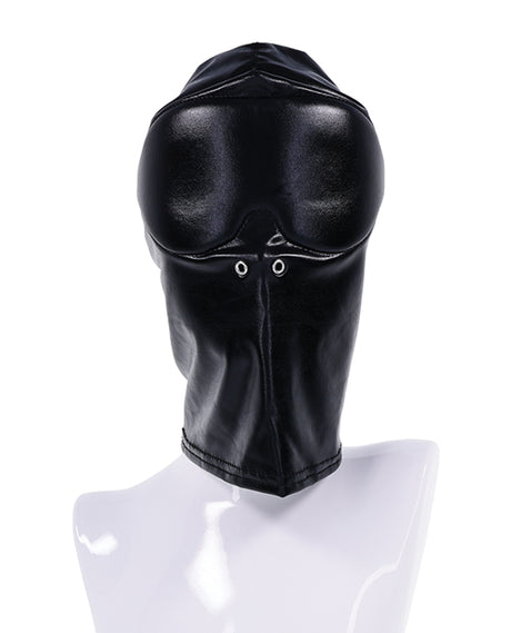 Edge Blackout Hood — Full-Coverage Bondage Hood, Black