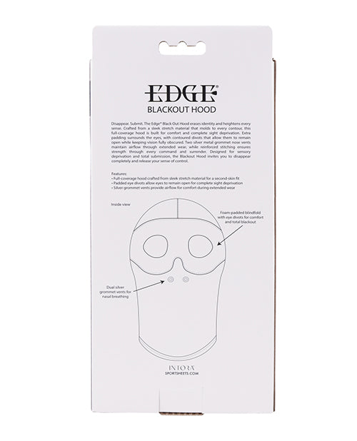 Edge Blackout Hood — Full-Coverage Bondage Hood, Black