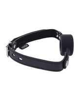 Edge Silicone Ring Gag, Black - Adjustable Faux Leather Strap