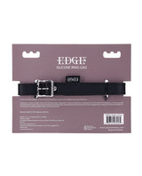 Edge Silicone Ring Gag, Black - Adjustable Faux Leather Strap