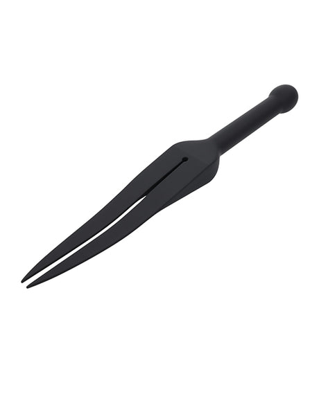 Edge Silicone Tawse — Dual-Tail Impact Strap, Black