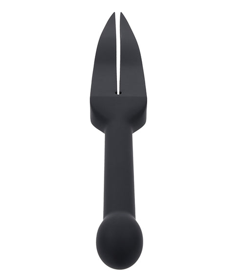 Edge Silicone Tawse — Dual-Tail Impact Strap, Black