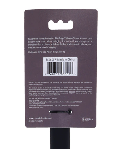Edge Silicone Tawse — Dual-Tail Impact Strap, Black