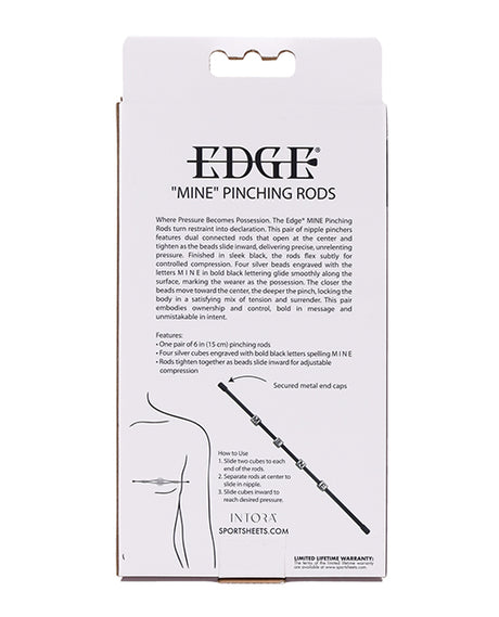 Edge MINE Pinching Rods — Black Nipple Pinchers, Pair