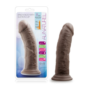 Blush Au Naturel 8-Inch Dildo with Suction Cup — Chocolate - BL-55806