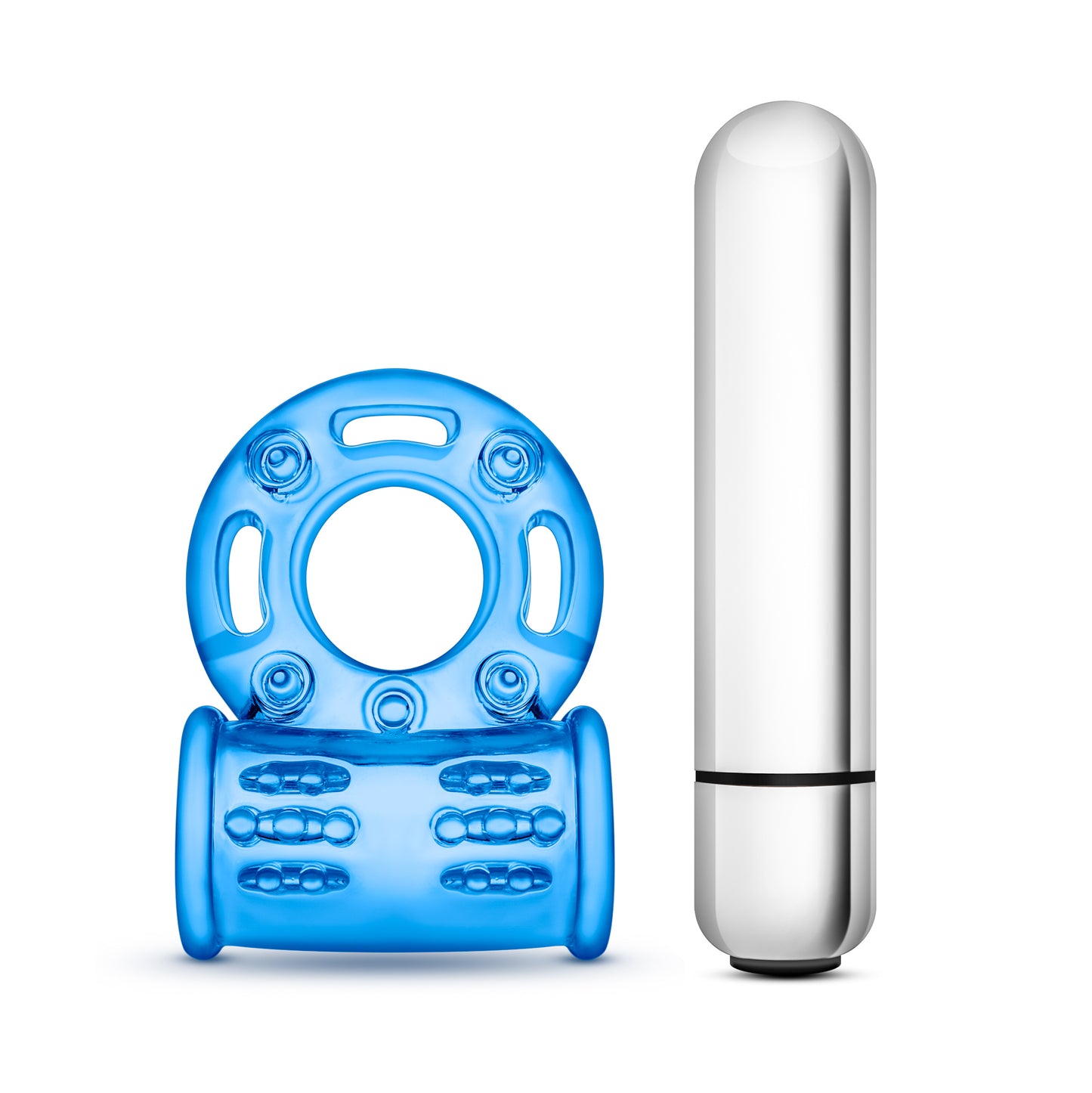 Stay Hard 10 Function Vibrating Bull Ring - Blue by Blush