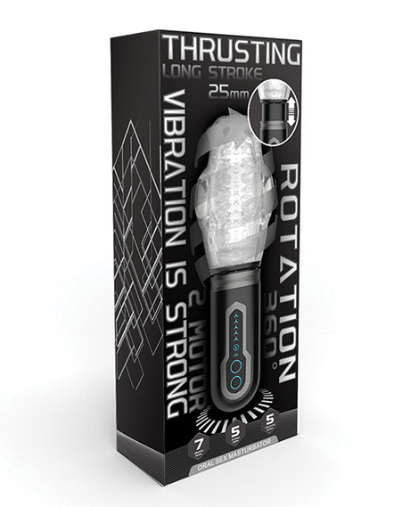 Thrusting, Rotating & Vibrating Oral Sex Masturbator - Black by Secwell