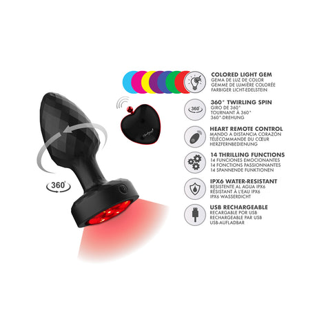 Viben Twila Light-Up Rotating Vibrating Anal Plug with Remote - VB-CC9160