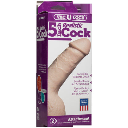 Vac-U-Lock 5-Inch Realistic Cock - White by Doc Johnson