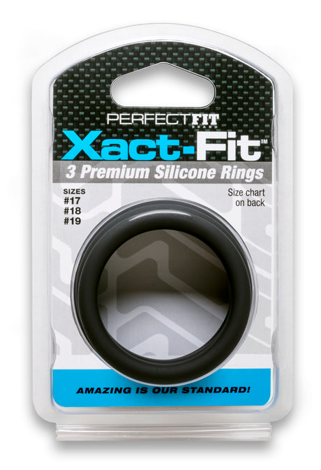 Perfect Fit Xact-Fit 3 Silicone Cock Rings — Sizes #17, #18, #19 - PF-CR92B