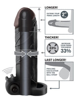 Fantasy X-Tensions Vibrating Real Feel 2-Inch Extension - Black by Pipedream