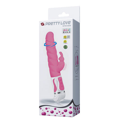 Pretty Love Steven 12 Function Rabbit Style Vibrator - Pink by Pretty Love