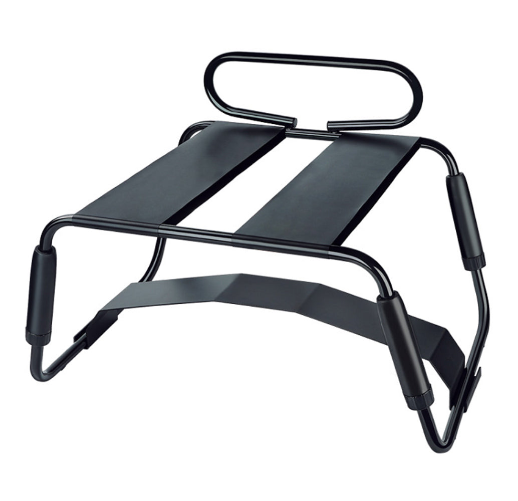 Blush Temptasia Surrender Sex Chair — Black with 8" Vibrating Dildo - BL-89045