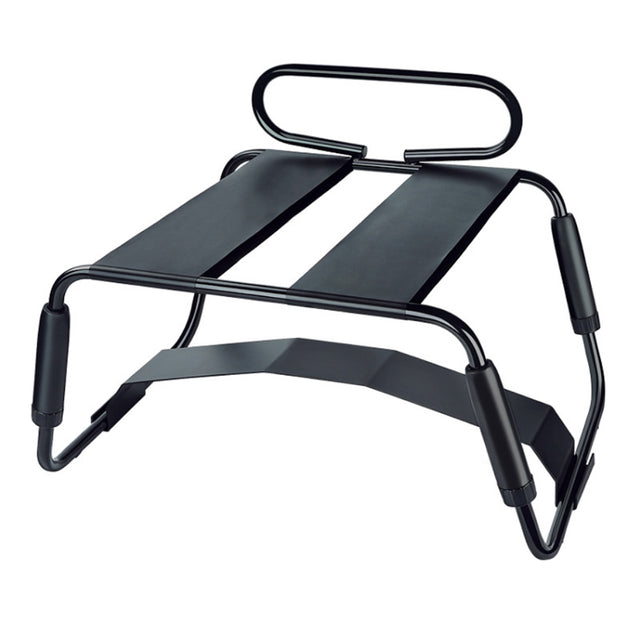 Blush Temptasia Surrender Sex Chair — Black with 8" Vibrating Dildo - BL-89045