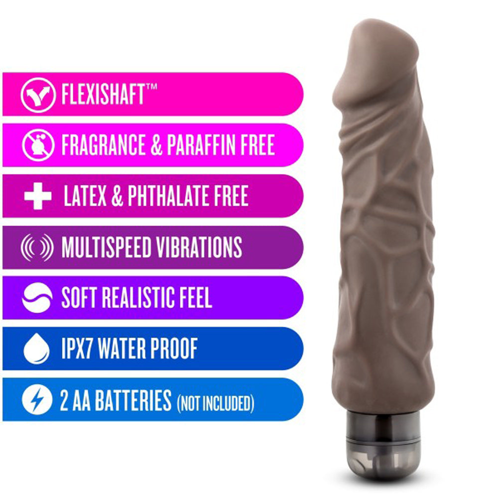 X5 Plus - Hard on Vibrating 9 Inch Dildo - Brown by Blush