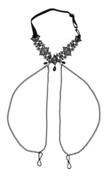Sportsheets Lace Collar with Nipple Ties — Black - SS10104