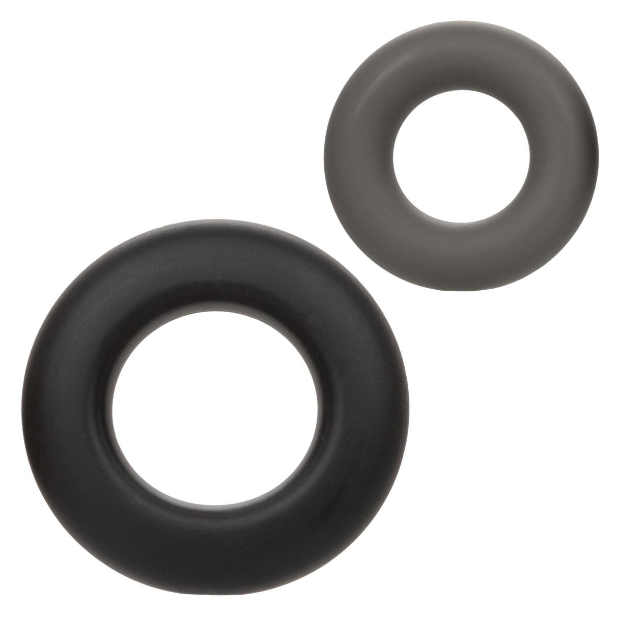 CalExotics Alpha Liquid Silicone Prolong Rings, Set of 2 — Black/Gray - SE1491902