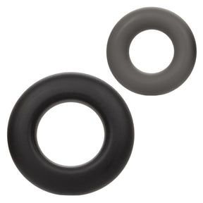CalExotics Alpha Liquid Silicone Prolong Rings, Set of 2 — Black/Gray - SE1491902