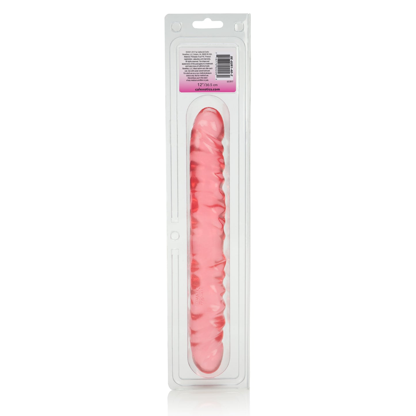 Translucence 12 Inches Veined Double Dong - Pink by CalExotics