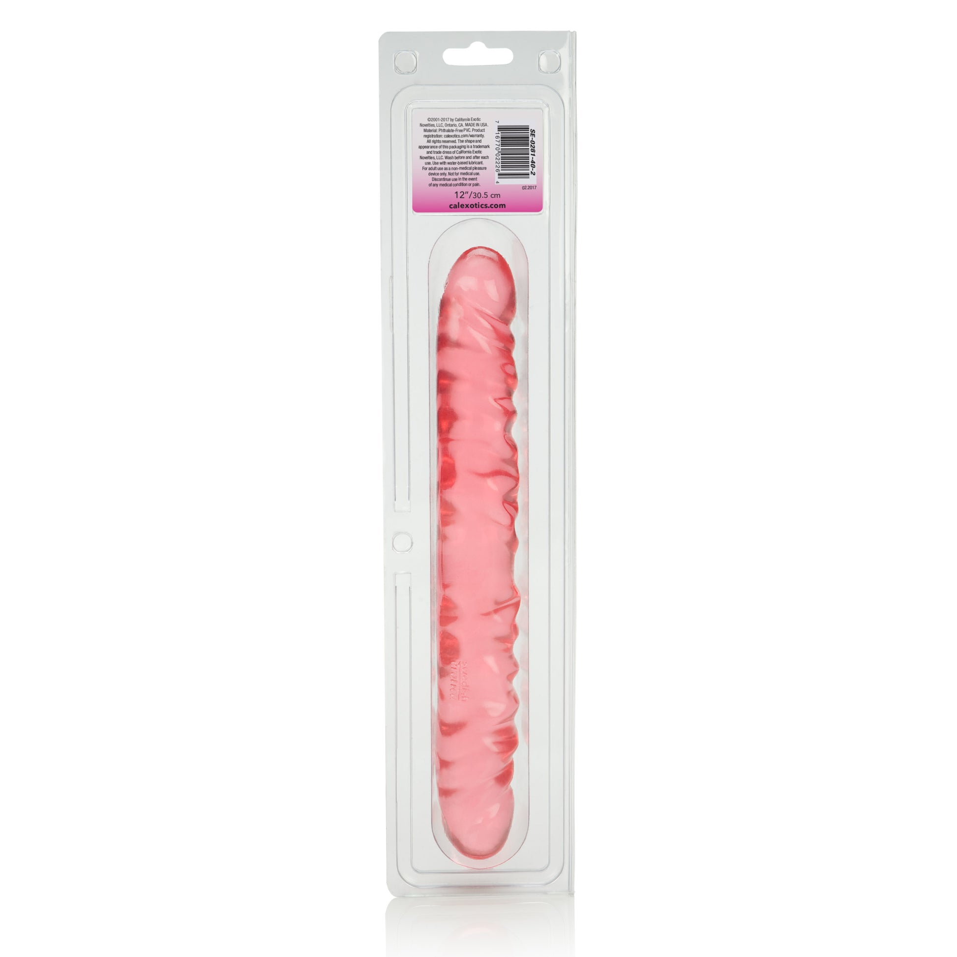 Translucence 12 Inches Veined Double Dong - Pink by CalExotics