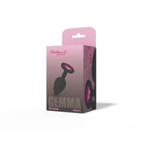Gemma Pink Gem Black Silicone Plug - Small