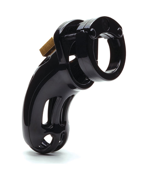 The Curve 3 3/4" Curved Cock Cage & Lock Set - Black by CB-6000