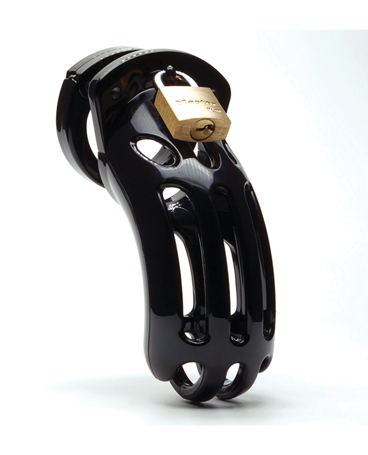 The Curve 3 3/4" Curved Cock Cage & Lock Set - Black by CB-6000