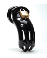 The Curve 3 3/4" Curved Cock Cage & Lock Set - Black by CB-6000