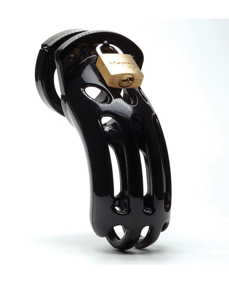 The Curve 3 3/4" Curved Cock Cage & Lock Set - Black by CB-6000