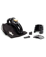 The Curve 3 3/4" Curved Cock Cage & Lock Set - Black by CB-6000