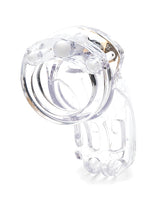 The Curve 3 3/4" Curved Cock Cage & Lock Set - Clear by CB-X