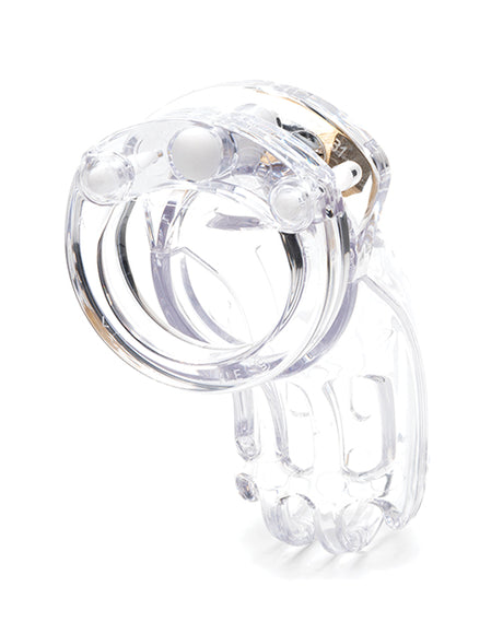 The Curve 3 3/4" Curved Cock Cage & Lock Set - Clear by CB-X