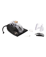 The Curve 3 3/4" Curved Cock Cage & Lock Set - Clear by CB-X