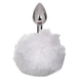 CalExotics Running Wild Bunny Chrome Anal Plug with White Fur Tail - SE2654003