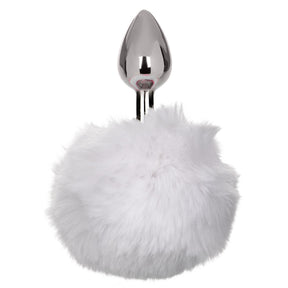 CalExotics Running Wild Bunny Chrome Anal Plug with White Fur Tail - SE2654003